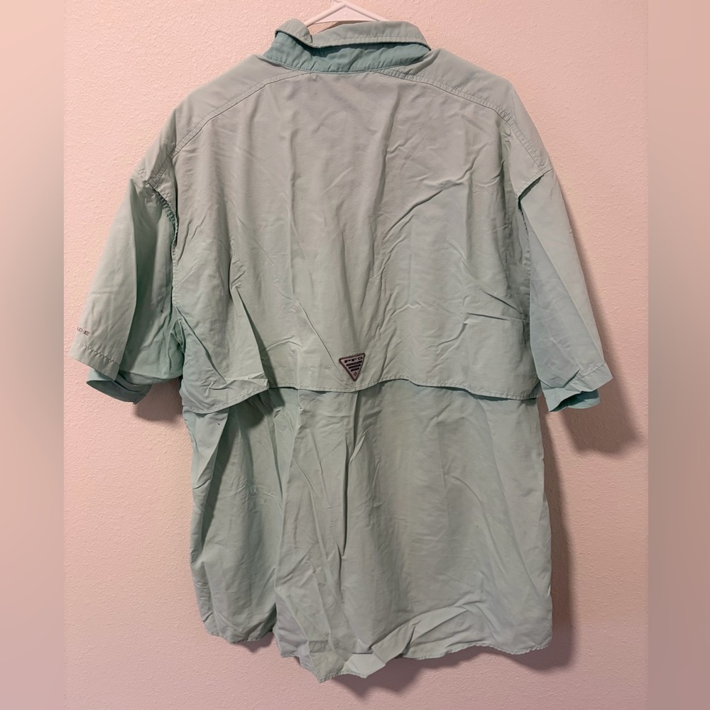 Columbia PFG Bahama II Short Sleeve Fishing Shirt Mint Green XXL - Picture 4 of 5